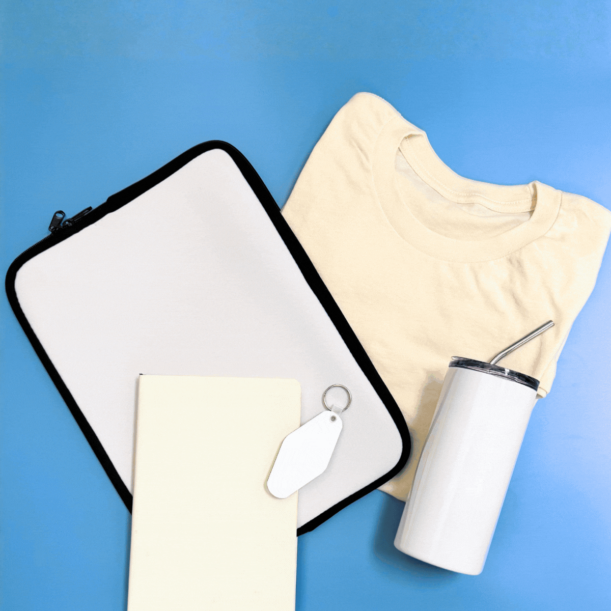 Personalized back-to-school shirt, notebook and drinkware