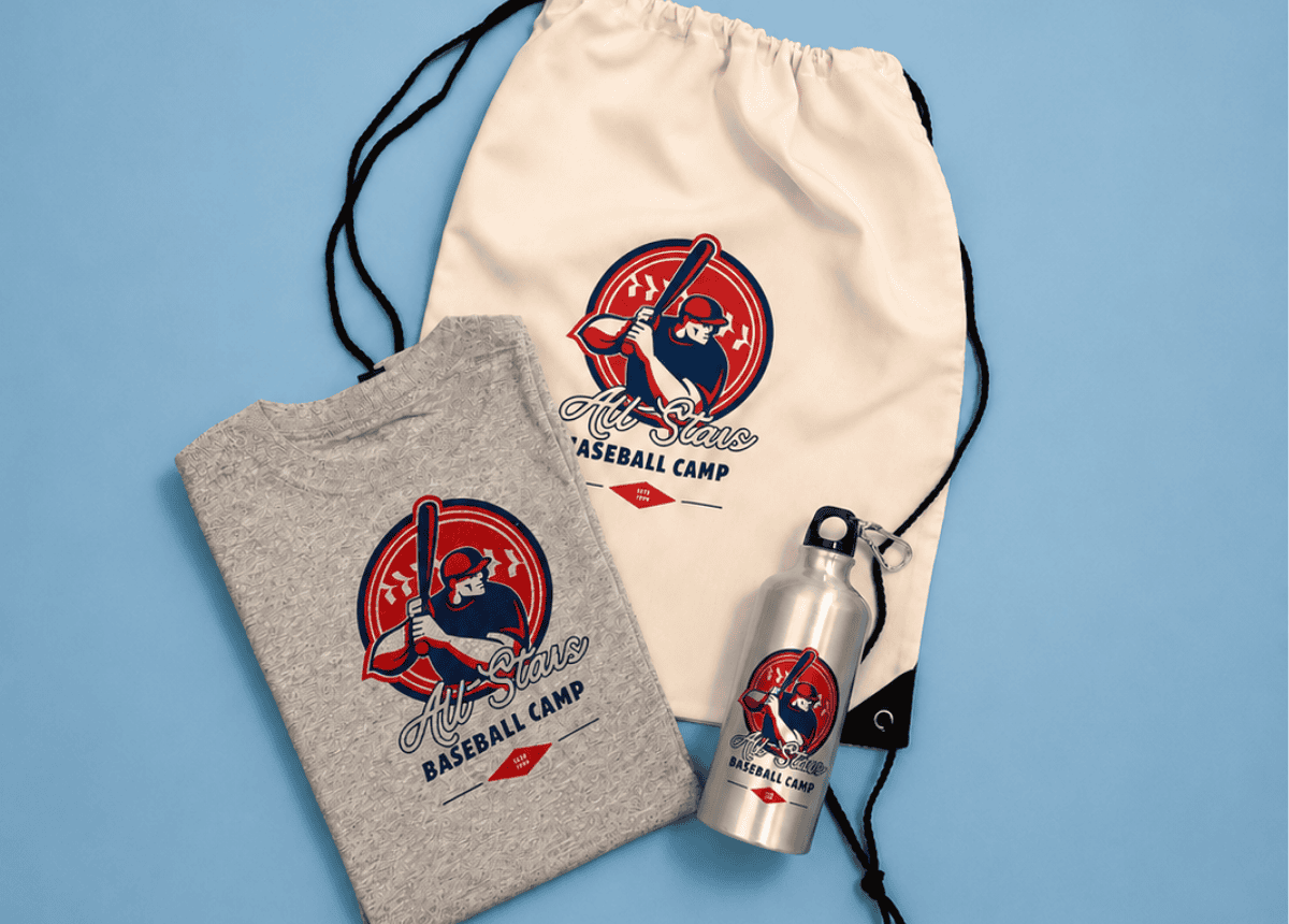 Matching team shirt, drawstring bag and water bottle