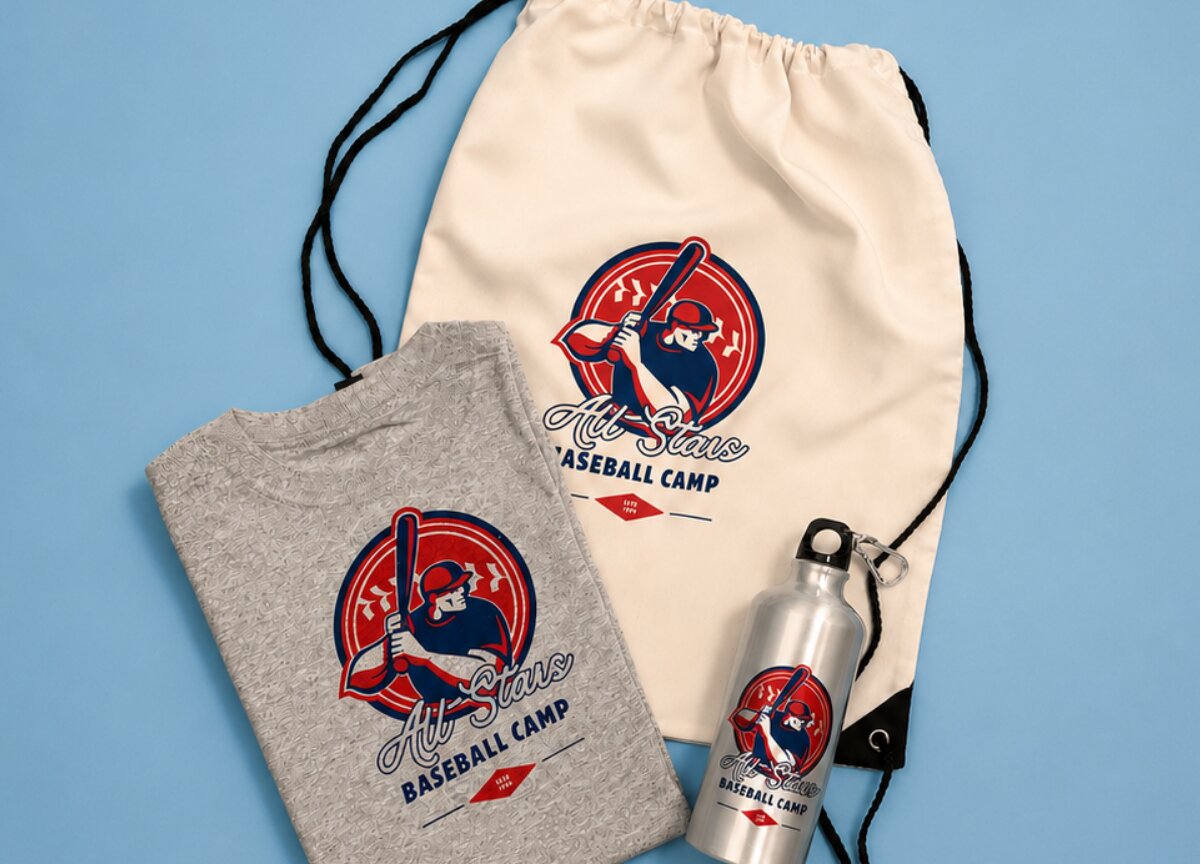 Matching team shirt, drawstring bag and water bottle