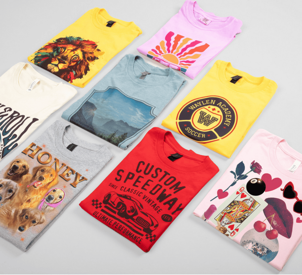 Colorful cotton apparel decorated with VersiFlex