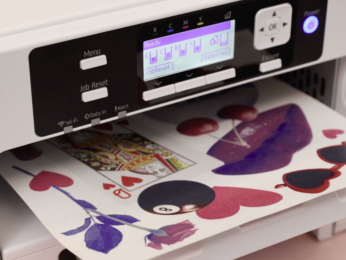 Colorful VersiFlex Light transfer printing from a Sawgrass printer
